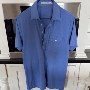 Criquet Blue Short-Sleeve Polo Shirt